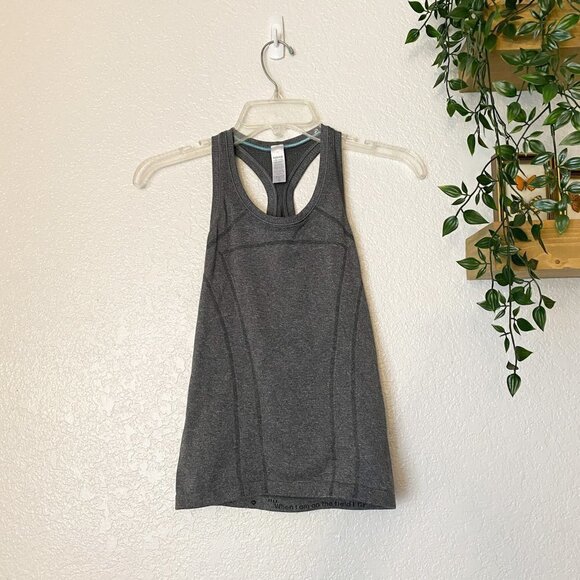 🦋 LULULEMON IVIVVA Gray Tank Top Size 10 Casual Comfy Girl's Athletic Workout - Picture 1 of 3